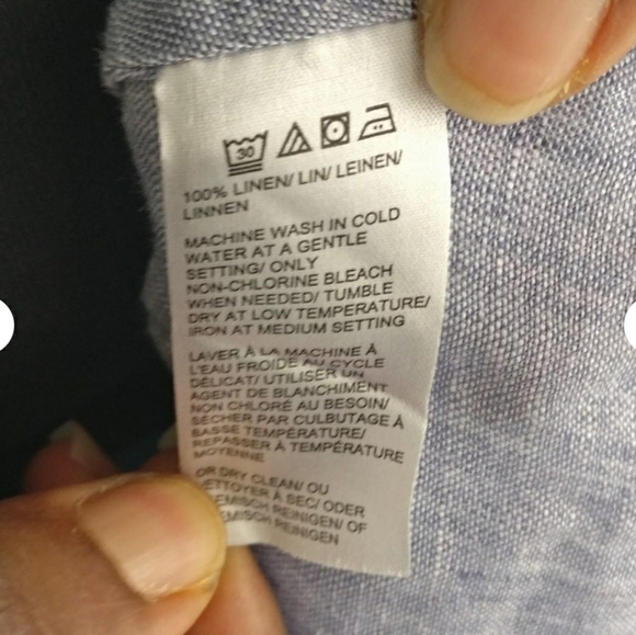 PURE LINEN 2pocket Button Front Belted HighLow Dress S - Picture 4 of 5